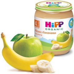 Фруктове пюре HiPP Яблука з бананами з 4 місяців 125 г 4210 9062300134121