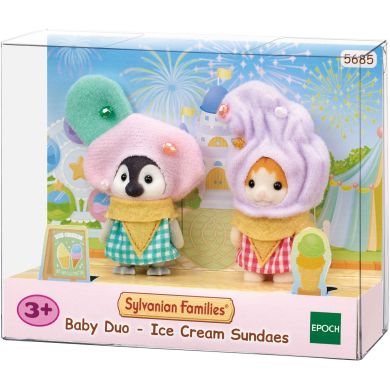 Игровой набор Sylvanian Families Малыши Пингвин и Котенок в костюмах мороженого 5685