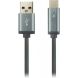 Кабель Canyon Type C USB 2.0 з LED індикатором 1 м, dark grey(PVC shell; Power 5V/9V,2A,OD 3.8mm) CNS-USBC6DG