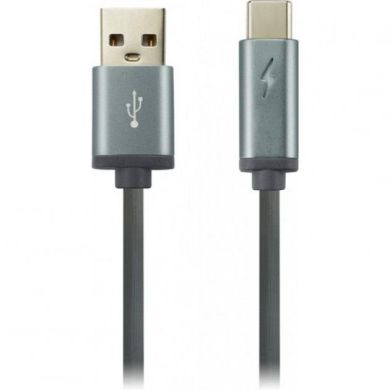 Кабель Canyon Type C USB 2.0 з LED індикатором 1 м, dark grey(PVC shell; Power 5V/9V,2A,OD 3.8mm) CNS-USBC6DG