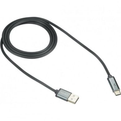 Кабель Canyon Type C USB 2.0 з LED індикатором 1 м, dark grey(PVC shell; Power 5V/9V,2A,OD 3.8mm) CNS-USBC6DG