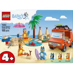 Конструктор Пляж і сімейна поїздка на автомобілі Блуї LEGO Bluey 11202