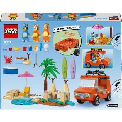 Конструктор Пляж і сімейна поїздка на автомобілі Блуї LEGO Bluey 11202