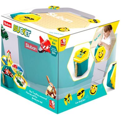Конструктор SLUBAN Bucket: набор деталей в голубом боксе, 334 дет. M38-B0829