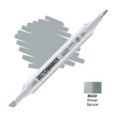 Маркер Sketchmarker, цвет Зимняя ель Winter Spruce 2 пера: тонкое и долотоSM-BG032