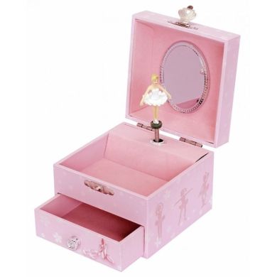 Музична скринька-куб Туфелька Балерини, рожевий колір, фігурка Балерина Trousselier S20975