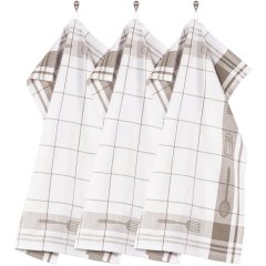 Набір кухоних рушників UTENSILS, 50x70см, (3шт), тауп Tiseco 9583TAUPE-SET3