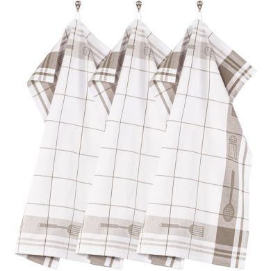 Набір кухоних рушників UTENSILS, 50x70см, (3шт), тауп Tiseco 9583TAUPE-SET3