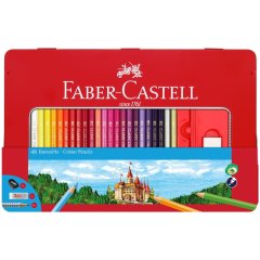 Олівці кольорові Faber-Castell 48 кольорів CLASSIC в металевій коробці + аксесуари 26174