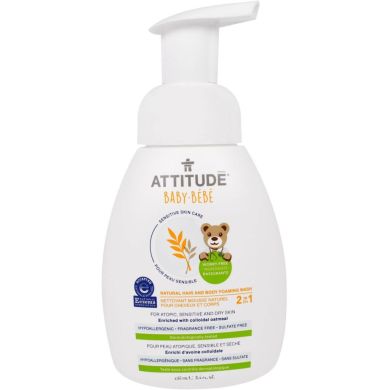Пінка для миття тіла та волосся дитяча Sensitive Skin 250 мл Attitude 626232606607