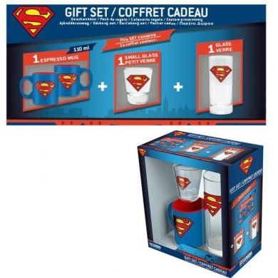 Подарунковий набір DC Comics Superman (Склянка, чарка, міні чашка) Abystyle ABYPCK129