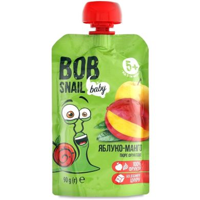 Пюре фруктове Яблуко-манго для дітей 90 гр Bob Snail 4820219343042