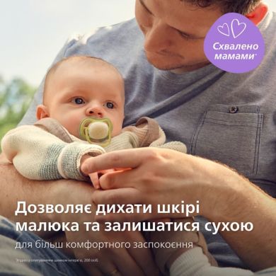 Пустышка Avent Ultra Air Ночная, 0-6 месяцев, 2 шт, нейтральный дизайн SCF376/27