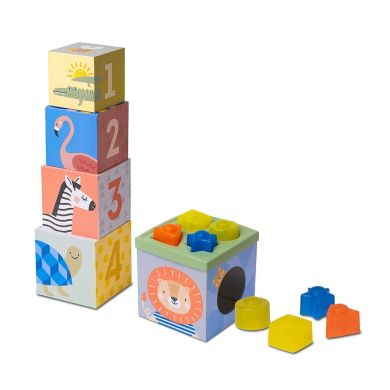 Розвиваючий сортер-пірамідка колекції Саванна Кубики Африка Taf Toys 12725