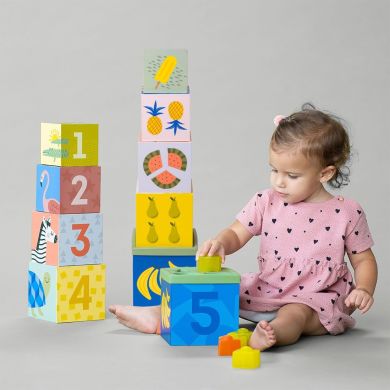 Розвиваючий сортер-пірамідка колекції Саванна Кубики Африка Taf Toys 12725