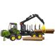 Трактор Bruder John Deere 1210E с прицепом, с манипулятором и брёвнами 2133