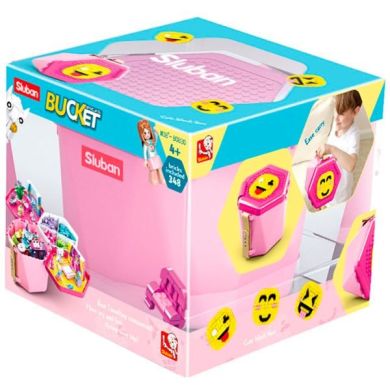 Конструктор SLUBAN Bucket: Набір деталей в рожевому боксі, 348 дет. M38-B0830