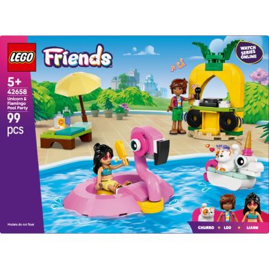 Конструктор Вечірка єдинорога та фламінго біля басейну LEGO Friends 42658
