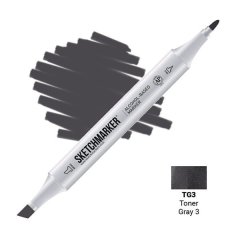 Маркер спиртовой двухсторонний Sketchmarker Toner Gray 3 Серый тонер 3 SM-TG03
