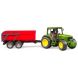 Машинка іграшкова трактор John Deere з причіпом Bruder 02057