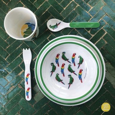 Набор детской посуды из 5 предметов в открытой коробке Попугай Maison Petit Jour LP701P