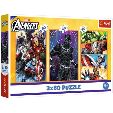 Пазли 3x80 The Avengers Дні наповнені діями Trefl 34883