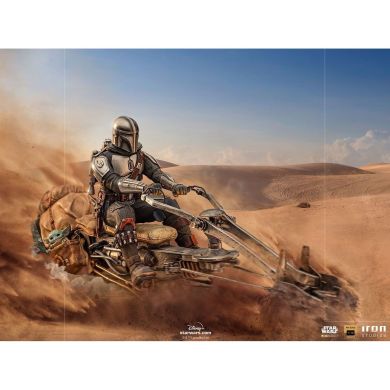 Статуэтка MANDALORIAN On Speederbike - Deluxe Art Scale 1/10 (Мандалорец) 17,8 см Iron Studio LUCSWR48721-10