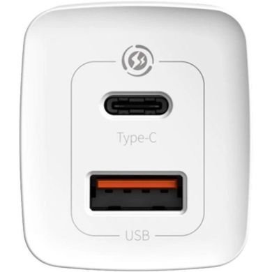 Зарядний пристрій Baseus GaN2Lite QC C+U 65W CCGAN2L-B02 бiлий 976960