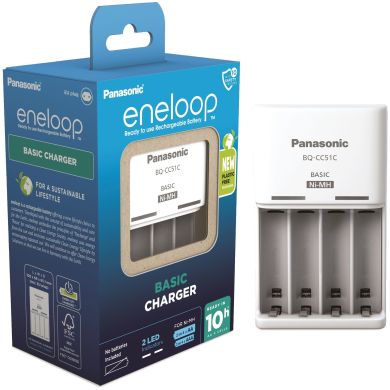 Зарядний пристрій Panasonic Basic Charger, для АА/ААА акумуляторів BQ-CC51E