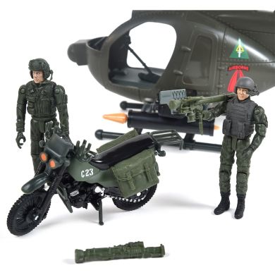 Игровой набор ELITE FORCE МНОГОЦЕЛЕВОЙ ВЕРТОЛЕТ MH-6 (вертолеток, мотоцикл, фигурки, аксес.) 101860