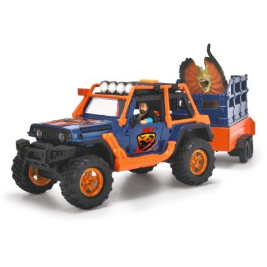 Ігровий набір Наглядач динозаврів, джип зі звуковими та світловими ефектами, 2 динозавра, 1 фігурка, 40 см, 3+ DICKIE TOYS 3837024
