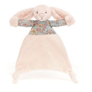 Комфортер-пустушка Сором'язливий квітковий зайчик 25 см Jellycat (Джеллі кет) Little BBC4BL, Рожевий