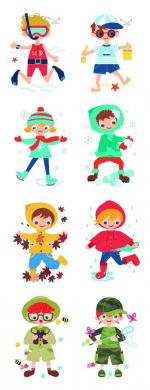Комплект магнітів Пори року Apli Kids 000017160