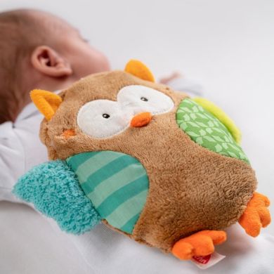 Подушка детская со съемным пакетом для подогрева и охлаждения Fehn Сова 071474, 18 x 18
