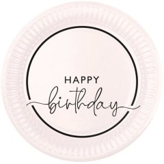 Набір тарілок паперових Happy Birthday на айворі 10 шт/уп 7038-0095