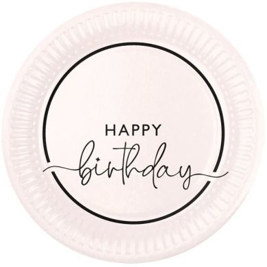 Набір тарілок паперових Happy Birthday на айворі 10 шт/уп 7038-0095