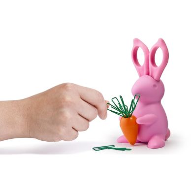 Ножиці і магніт зі скріпками Bunny Qualy QL10115-PK