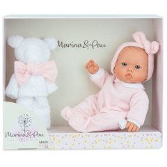 Пупс Marina & Pau BLANKET із білим ведмедиком, 35 см 372