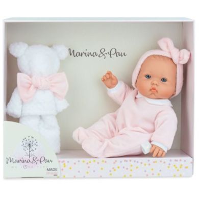 Пупс Marina & Pau BLANKET с белым мишкой, 35 см 372