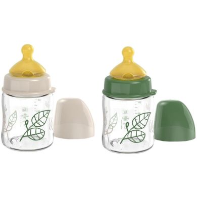 Стеклянная бутылка 120 мл с широкой горловиной Вишенка-Зеленая Серия (латекс) NIP 35117, Зелёный