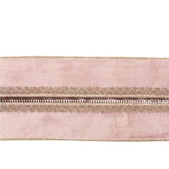 Стрічка Goodwill Велюрова рожева із золотом 10 см L 34247 5м