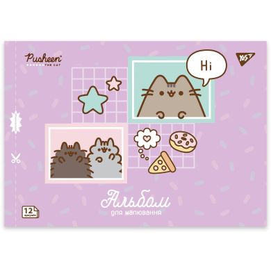 Тетрадь для рисования YES А4 12л/100 скоба, с перфорацией (Pusheen) 130588