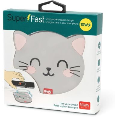 Бездротовий зарядний пристрій для смартфона Super Fast Котик Legami WCHAR0008