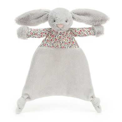 Комфортер-пустышка Серебряный Зайка с цветочками Jellycat (Джелликэт) Little BBC4S, Серый