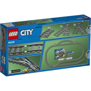 Конструктор LEGO City Железнодорожные стрелки, 6 деталей 60238