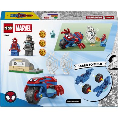 Конструктор LEGO Spidey Паук на мотоцикле против Носорога 11206