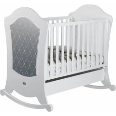 Ліжечко дитяче Alexa Relax 120x60 см, white-silver, колір білий (сріблястий), МДФ/бук Micuna ALEXA RELAX