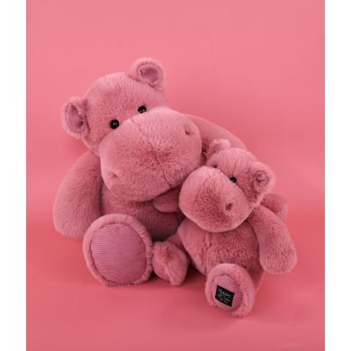 Мягкая игрушка DouDou Бегемот малиново-розовый 25 см, HO3101