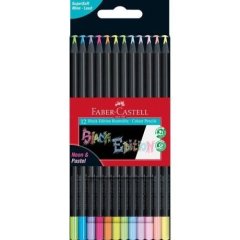 Набір кольорових олівців Black Edition Neon+Pastel тригранні 12 колорів Чорний корпус 116410