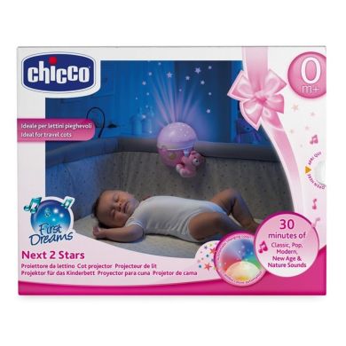 Ночник-проектор Chicco Next 2 Stars розовый 07647.10, Розовый